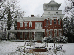 Hanger Hall in the snow